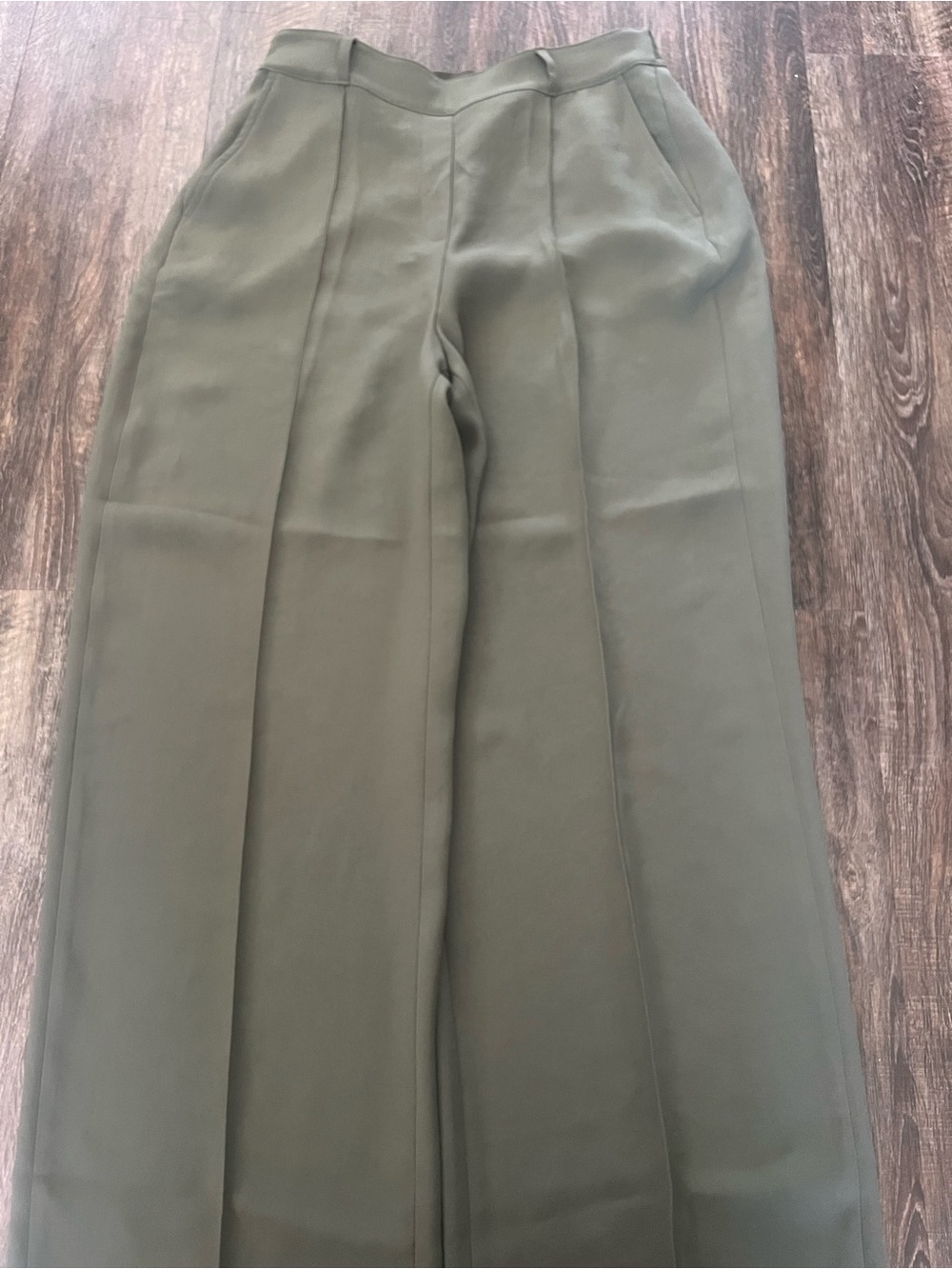 SPANX Olive Wide-Leg Trousers - Picture 2 of 5
